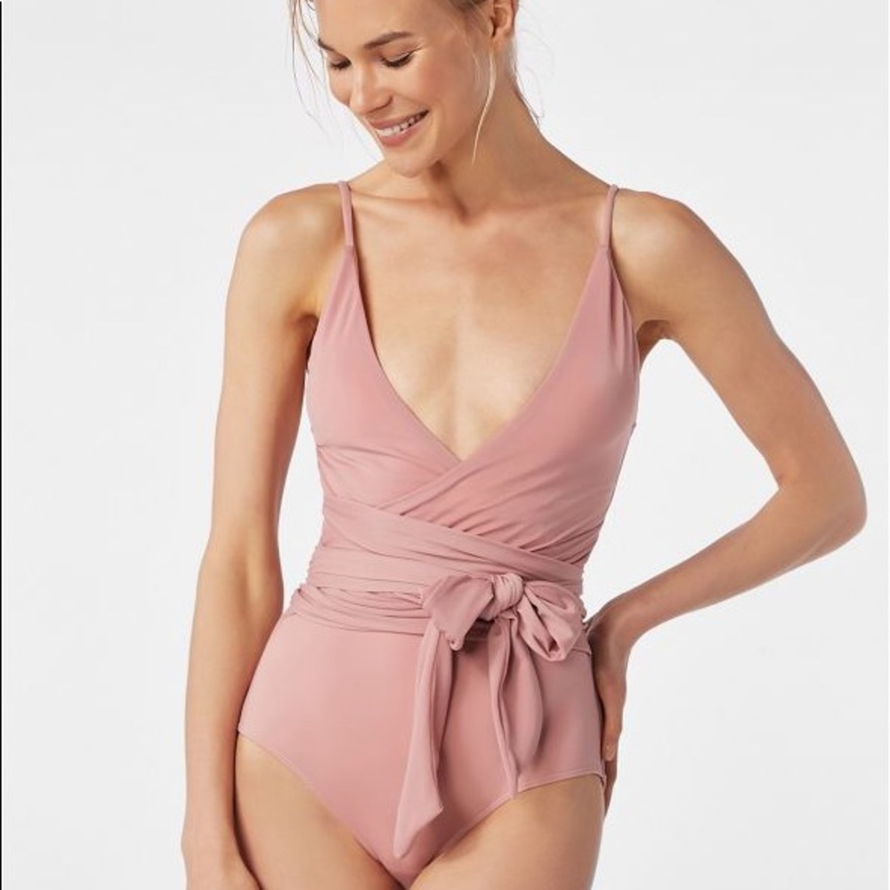 Pink Bow Wow Wrap Tie Swimsuit / Bodysuit